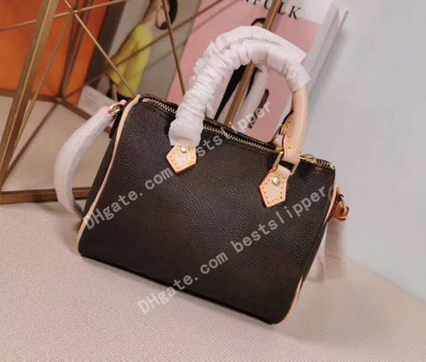 Top Quality 16cm Mini Boston Handbag Women's Desinger Nano Shoulder Bag Fashion Lockit Buckle Crossbody Bags Lady Handbags with Belt 61252