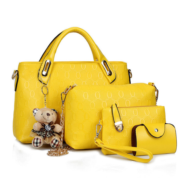 New summer new four-piece mother bag bear bear shoulder Messenger bag