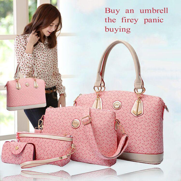 4pcs 2016 New Fashion Women's Handbag Bag Purses PU Leather Shoulder Bags Girls Cheap Designer Handbag Messenger Totes 4 Colors