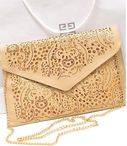 2015 hot New arrival cutout envelope handbag vintage day clutch lock messenger bag chain bags