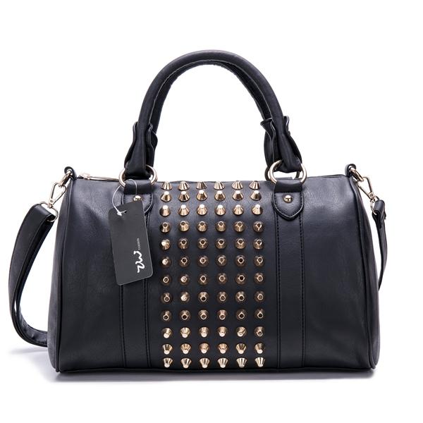 New Rivet Women Boston Bags Shoulder Bags Fashion Vintage Tote Brand Designer Casual Handbag High-capacity VK1317