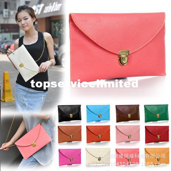 Great Gift 2014 New Leather Envelope Bag Cross Body messenger backpack lady handbag