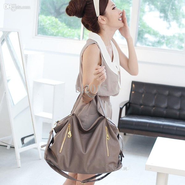 large big double zipper hobo dumpling slouch shoulder tote bag,soft leather messenger women fashion designer new arrival 2015*