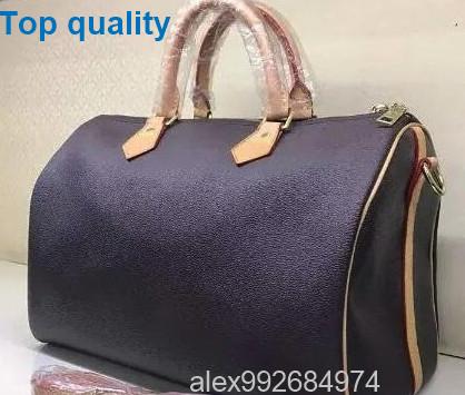 Top quality Women Boston real oxidize Leather speedy 20 25 30 handbag shoulder bag 25 strap handbags Ladies tote purse