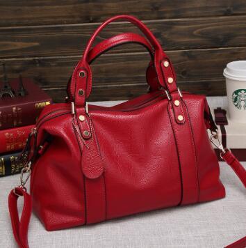 2018 New Fashion Leather Women Messenger Bag Ladies Leather Handbag High Quality Boston Bag Large