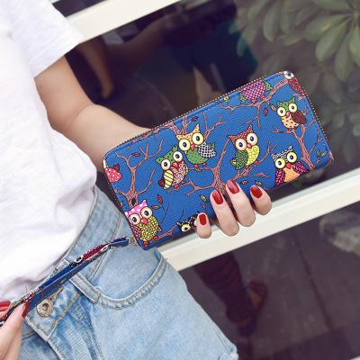 2018 New Women Owl PU Leather Purse Fashion Handbag Casual Long Designer Card Holder Coin Pocket Evening Dinner Wallets