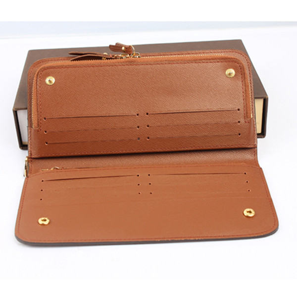 2018 New Genuine Leather Brand Designer Wallets for Women Purses Clutch Bags Long Zipper with Card Holder Long Style with Box