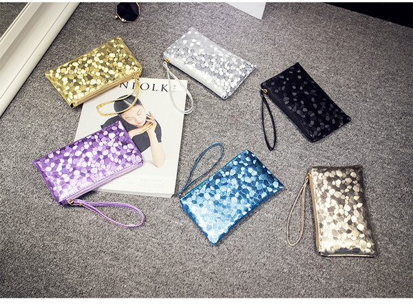 Fashion stone clutches for women six colors cansual ladies clutch bags gold lovely purple wallet purse for girls