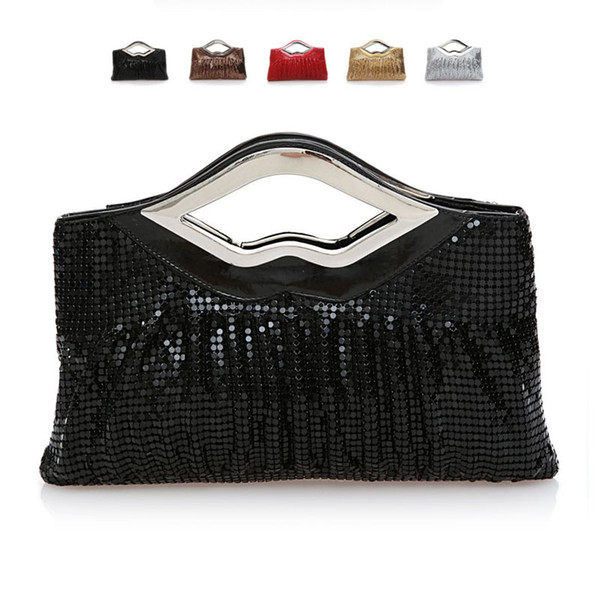 NEWEST Women's Plicated Sequined Wedding Evening Party Cocktail Banquet Handbag Bag