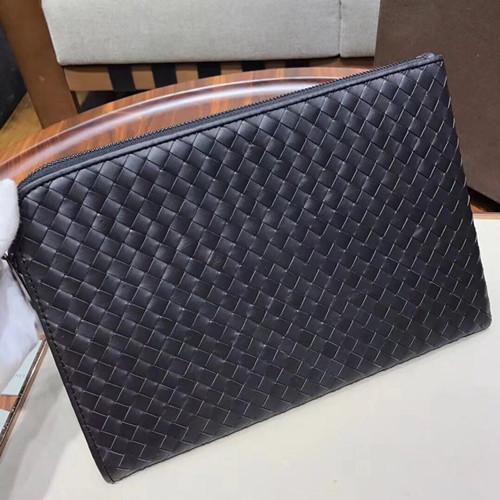 Classic style unisex clutch bag. Men and women leather zipper clutch. Women's woven fashion casual handbags.