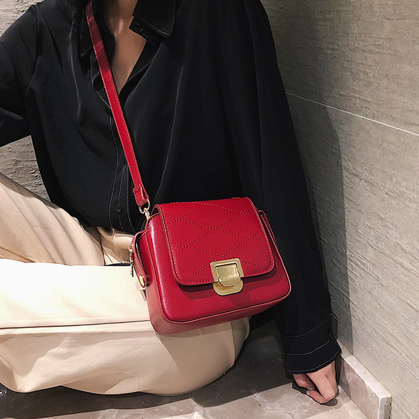 Shoulder bag cross-border for 2019 Korea retro simple small square bag personality chain slung ladies bag wholesale 019-8829