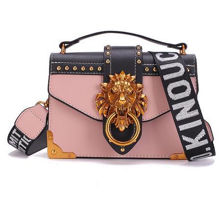 Fashion metal lion head mini square bag Messenger bag clutch bag designer wallet handbag