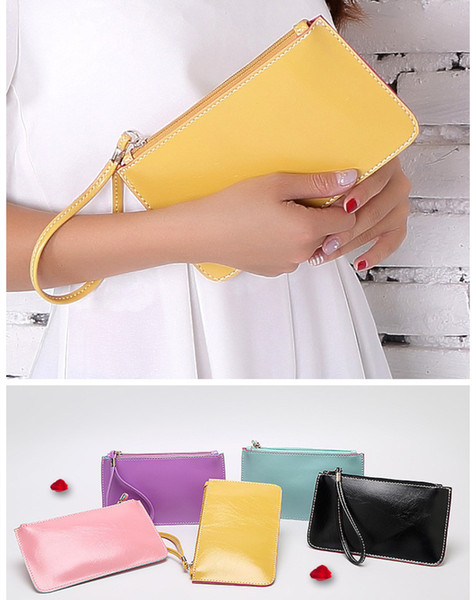 High Quality Women PU Leather Wallet Ladies Clutch Bag Candy Color 2016 Bag Fashion Handbags Purse Gift