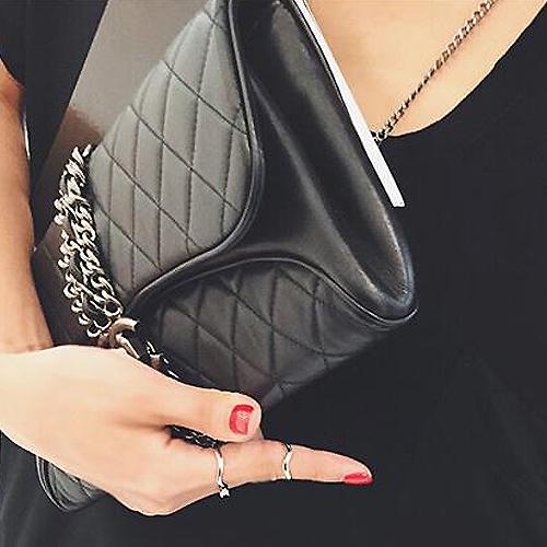 2019 Women Metal Chain Quilted Genuine Leather Day Clutch Evening Bag Ladies Handbag Party Purse Wallet