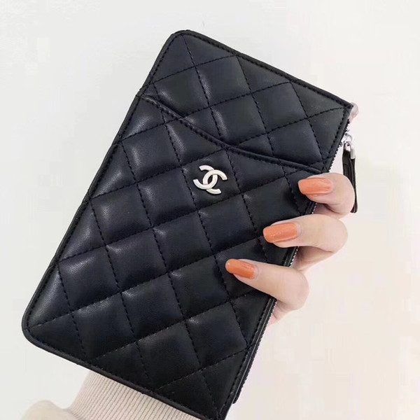 2019 High Quality Brand Quilted Clutch bags Lady Womens leather Bags Card package + mobile phone bag + coin purse Fashion wallet for woman