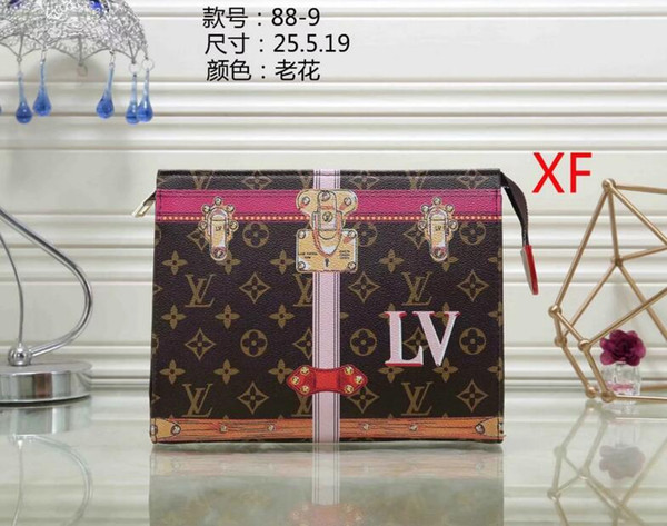 2018 Hag / old flower / rectangular handbag women travel makeup bag new designer high quality men wash bag famous brand cosmetic bags 66699