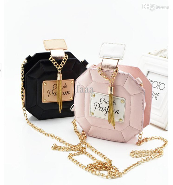 New Popular Perfume Bottles PU Leather Womens Chain Bags Day Clutch Tote Bag Fashion Shoulder Cross-Body Bags BG088