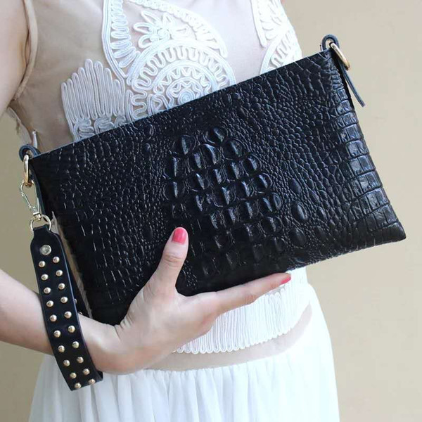 Crocodile pattern Handbag woman 2019 new fashion lady's one-shoulder bag lady's diagonal bag large capacity leather handbag