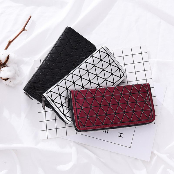 New Clutch Bags Women PU Geometric Lingge Leather Wallet Multi-Color Optional Ladies Bag Simple Fashion Hand Bag Purse For Female