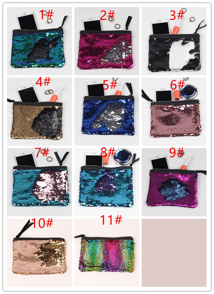 11 colors Mermaid Sequin Clutch Bag 19*15cm Women Reversible Sequins Glitter Handbag Evening Clutch Bag Wallet Purse Cosmetic Storage Bag