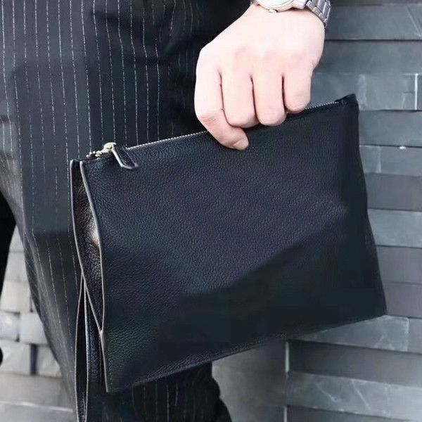 New Design Purse Casual Genuine Leather Men's Envelope Clutch Business Men Clutch Bags Solt Leather Large Capacity Hand Bags for Male