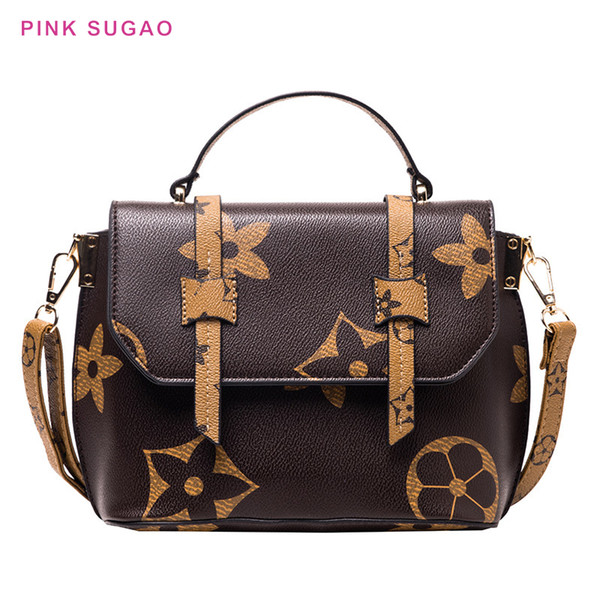 Pink sugao women tote bag shoulder handbag luxury designer crossbody bag lady purse new fashion flower printed crossbody bag wholesales BHP