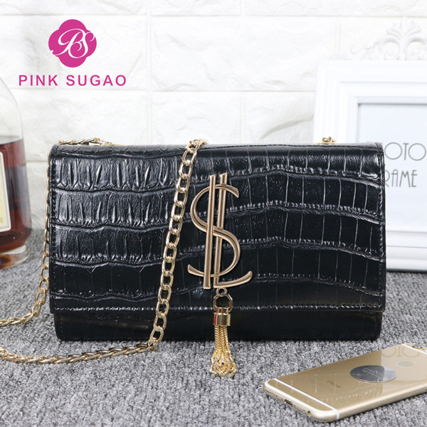 Pink sugao designer luxury handbags purses pu leather crossbody bag designer women shoulder bags messenger bag high quality chian bag