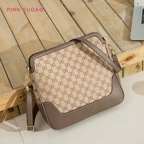 Pink Sugao casual women shoulder bag designer crossbody bags new styles bag wild lady messenger bags pu leather large bags