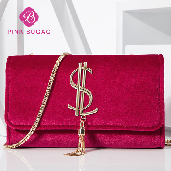 Pink sugao designer luxury handbags purses yletter Velour crossbody bag designer women shoulder bags messenger bag 2022new style chian bag