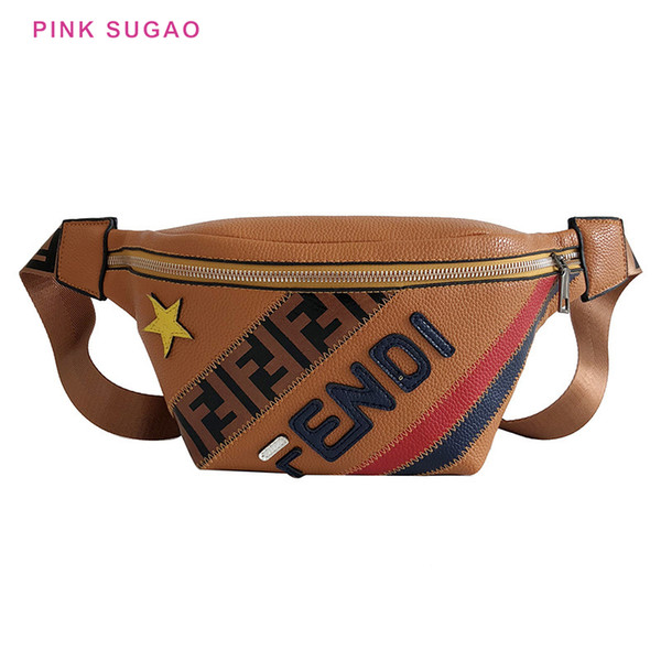 Pink Sugao women crossbody bags designer chest bag messenger bag letter printed waist bag 2022new fashion purse pu leather BHP