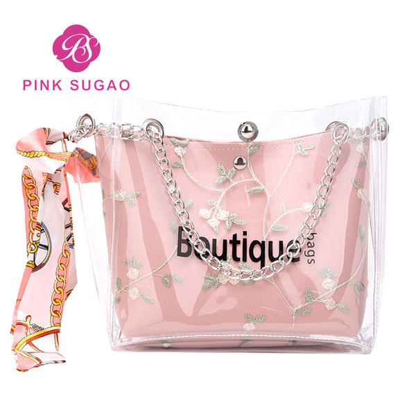 Pink sugao luxury crossbody bag designer shoulder bags women purses 2022summer hot sales tote bags chain bag pvc material for lady lovely