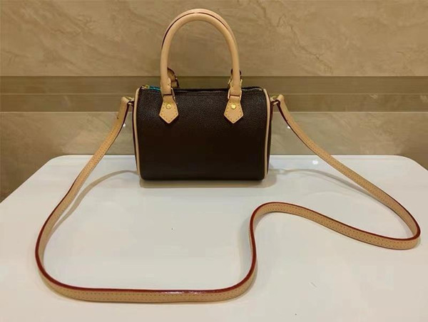 Wholesale Oxidation discoloration Canvas genuine leather lady messenger bag phone purse fashion satchel pillow Lovely handbag mini
