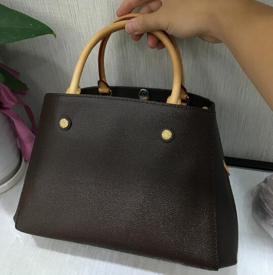 freeship ysiykiy Designer luxury Women Handbags L Letter Brown Lady Bags High Quality Shoulder Crossbody tote Bags Purse oxidizing Leather
