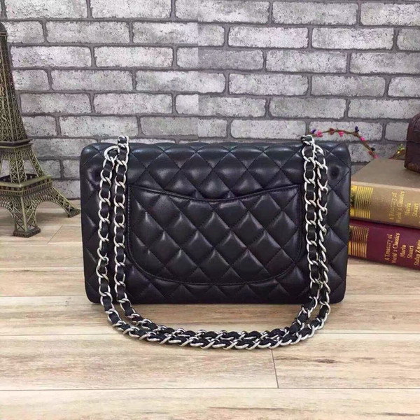 Top Quality Lambskin Black Classic Chain Flap Bags Women Shoulder Bag Female Crossbody Bag Brand Luxury Purses Handbags Designer