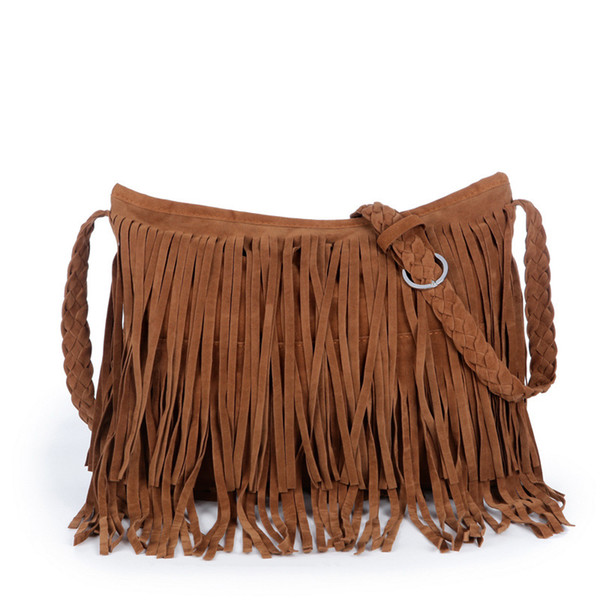 Golandstar Hot Fashion Suede Tassels Bag Women Handbag Clutch Hobo Purse Shoulder Handbags Cross Body Bags Lady Sling Bag Totes GLB092