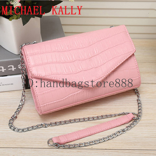 Fashion women hot famous brand luxury designer MICHAEL KALLY handbag PU leather bags one shoulder messenger bag crossbody chain purse