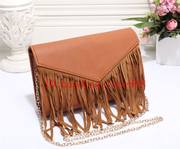 Women fashion MICHAEL KALLY handbags PU leather luxury designer handbag famous brand tassel bags chain purse one-shoulder tote messag Bag