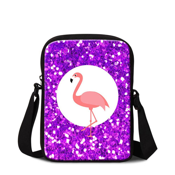 Cute Animal Flamingo Mini Messenger Bag For Boy Girl Women's Small Crossbody Shoulder Bags For Traveling Children Fashion School Bag Flaps