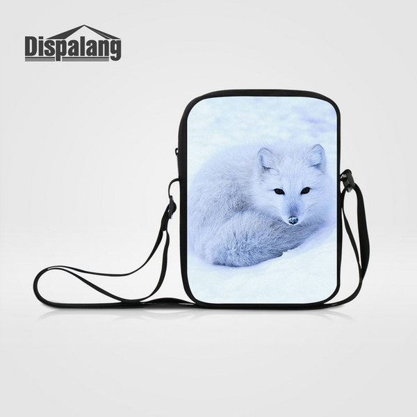 Wholesale Men Small Crossboyd Bag Animal Fox Wolf Printing Messenger Bags For Students School Bag Children Casual Shoulder Bags Women Flaps