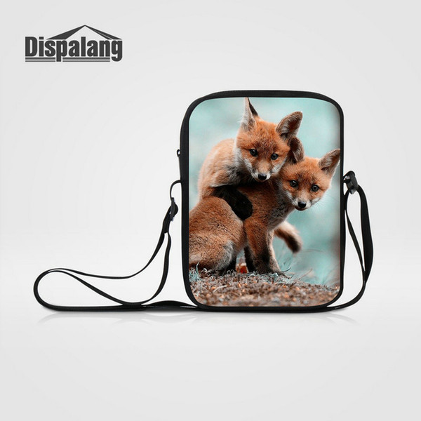 Mini Messenger Bag For Boys 3D Printing Fox Mens Business Cross Body Shoulder Bags High Quality Canvas Flap For Students Children School Bag