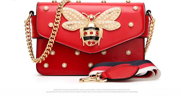 2018 Women Color Splicing Little Bee handbag Fashion Magneti designer luxury handbags purses Casual Shoulder Messenger Bag cross body bag 98