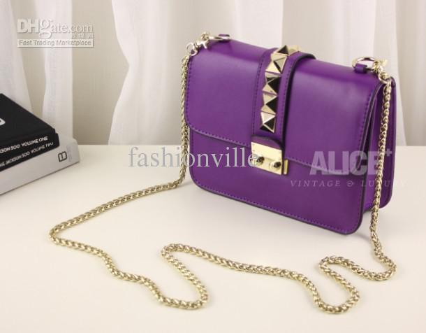 free hongkong post!5 COLORS GENUINE LEATHER CHAIN HANDBAG S W105