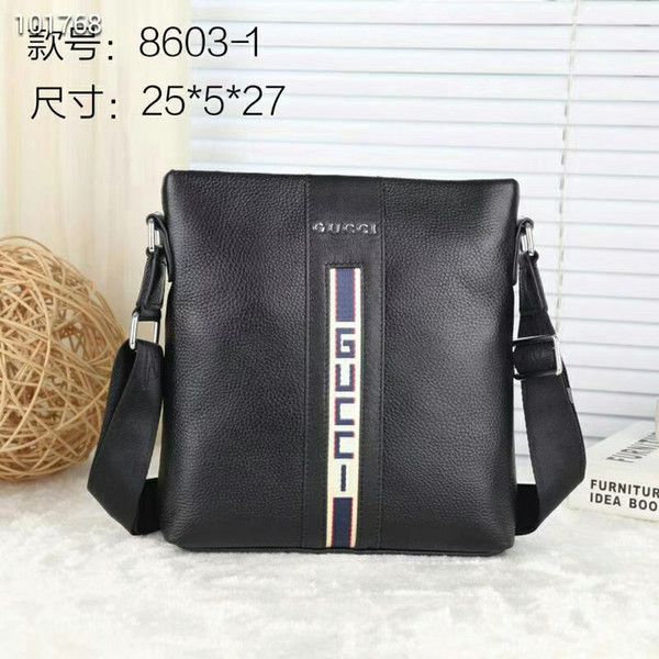 2018 brand fashion luxury designer bags classic luxury business mens shoulder bag casual leather men diagonal bag 25x27x5cm 8603-1