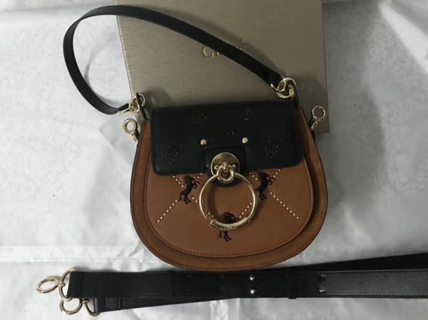 Brand desgin-Women's fashion muzzle bag saddle bag 20*16*8 simple and generous in autumn and winter 2018