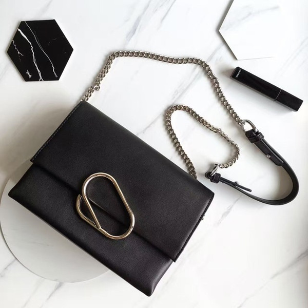 Classic style women real leather clip shoulder bag ,lady Chains flap Hand bag,free shipping