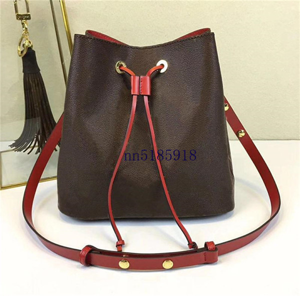 New 2019 shoulder bag with leather bucket bag ladies handbags high quality flower printing slanting factory minimum price size 26*22*27CM