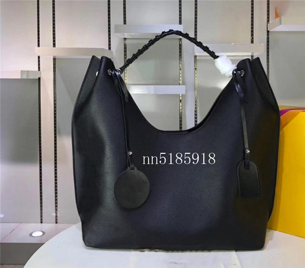 2019 new leather perforated handbag fashion shopping bag large capacity shoulder bag size 35*40*17CM