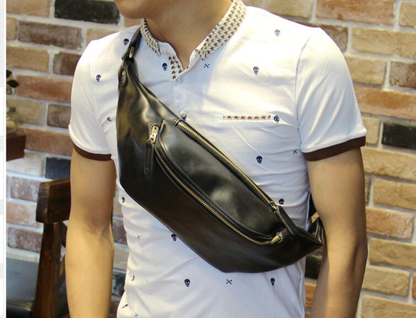 Factory outlets New casual chest bag men's pockets leather bag men's Messenger shoulder bag sports backpack