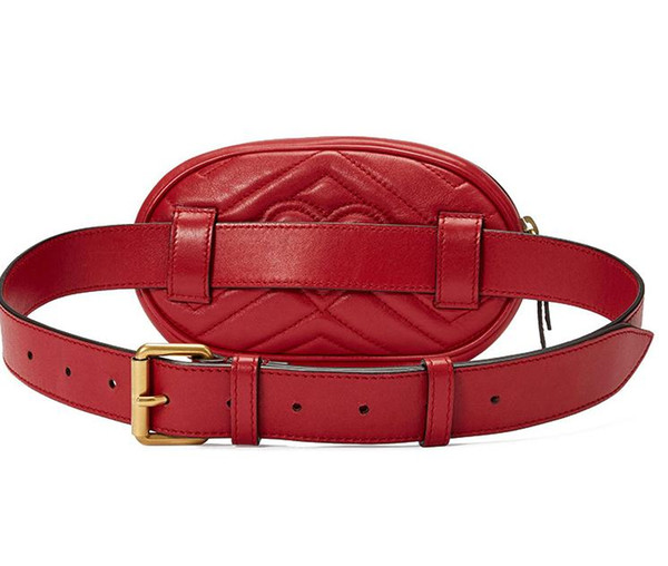 2018 New Go waist bag women Waist fanny Packs belt bag luxury brand leather chest handbag red black color fashion hight quality