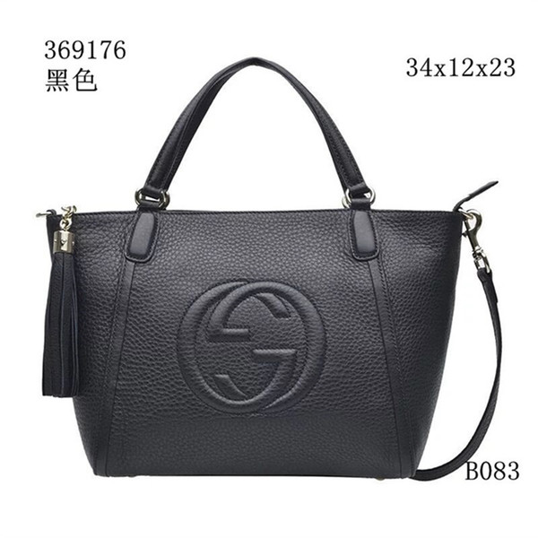 Geuine Leather Handbag New Bucket Female Bag Europe and The United States Contracted Bag Shoulder Inclined Shoulder Handbag